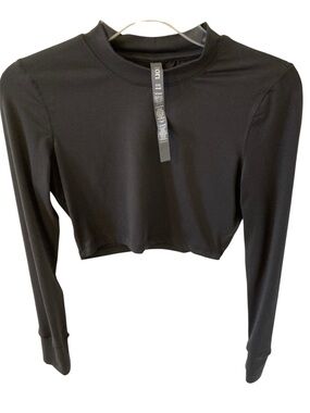 VUORI Long Sleeve Lux Crop Tee Black Small